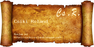 Csiki Roland névjegykártya